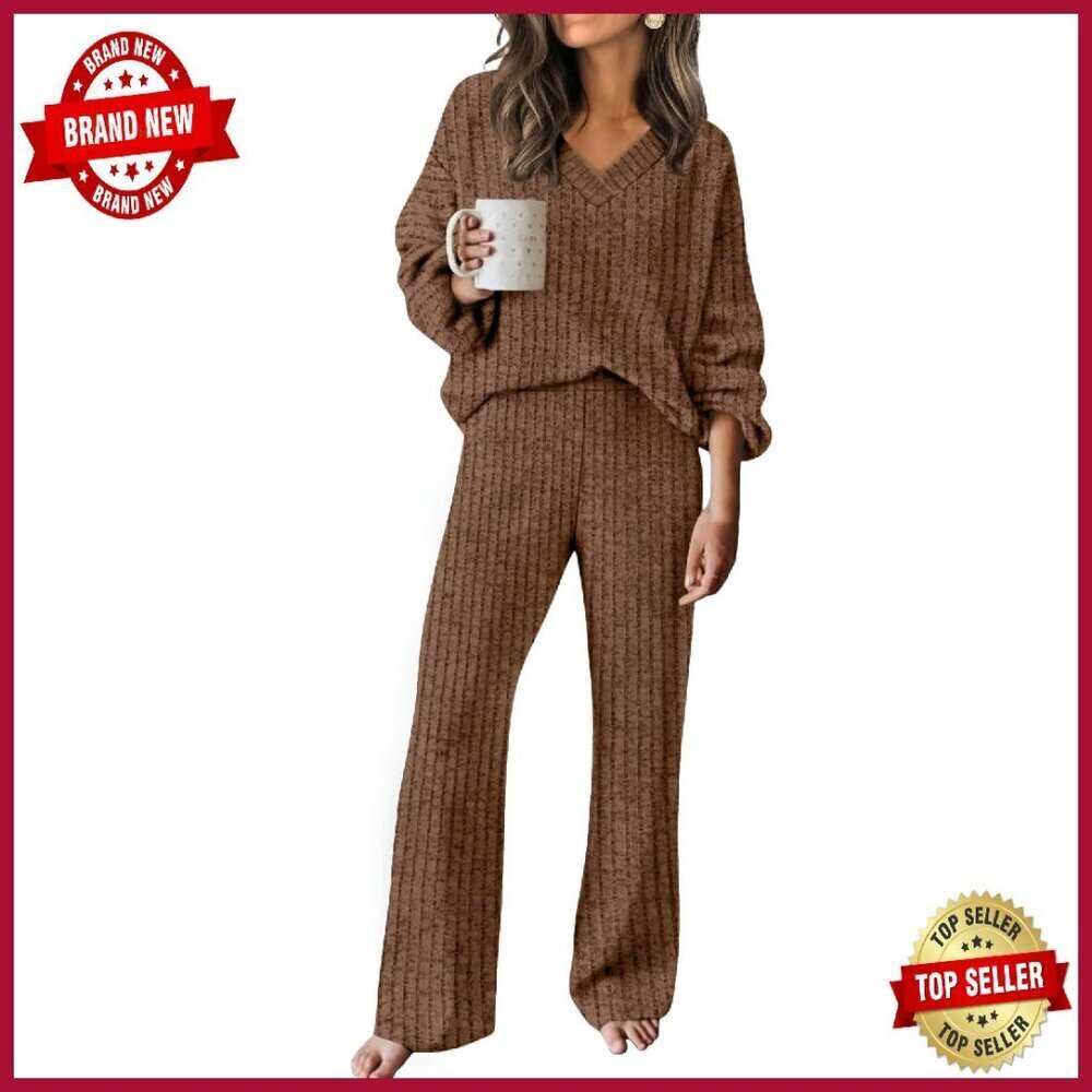 Soft Matching Sweater & Wide-Leg Pant Set S-2XL Lounge Travel